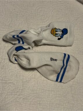 Disney Used White & Blue Donald Duck Crew Socks